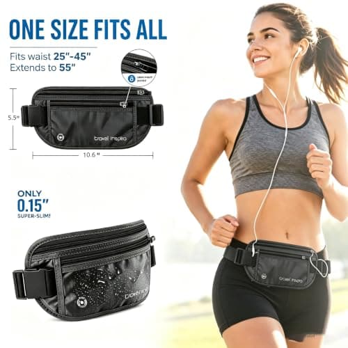 travel inspira Money Belt, Passport Holder Secure with RFID Blocking — view 4