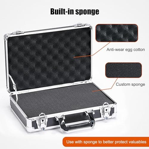Aluminum Suitcase Storage Box | Metal Luggage Organizer | Aluminum Travel Case, Square Storage Organizer For Watches, Cosmetics, Multipurpose Tool Box For Computer Accessories, Jewelry — view 4