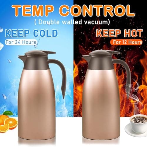 2 Pack Thermos Flask and Coffee Flask, 2L Stainless Steel Thermal Jugs — view 4