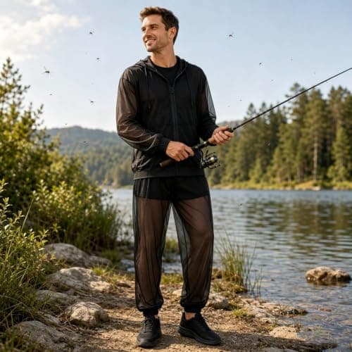 Generisch Mosquito Repellent Clothing Men Women with Zip Anti Mosquito Net Suit Mesh Insect Protection for Men and Women Jacket & Trousers Protection for Outdoor Activities such as Travel and Camping — view 6