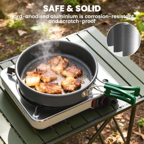 Outsunny Camping Cookware Set for 4-5 People Lightweight Aluminium Grey — view 4