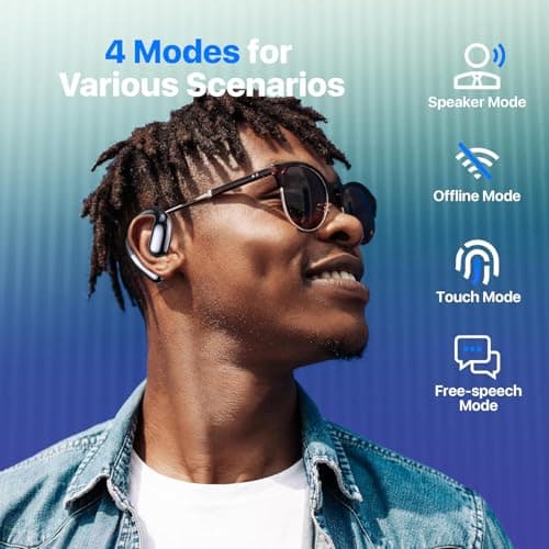 Translation Earbuds Real Time, AI Translator Earbuds, 3-in-1 Earbud Translator 144 Languages & Accents for Android iOS, Translation Earphones for Travel Business Learning (A38 Pink) — view 5