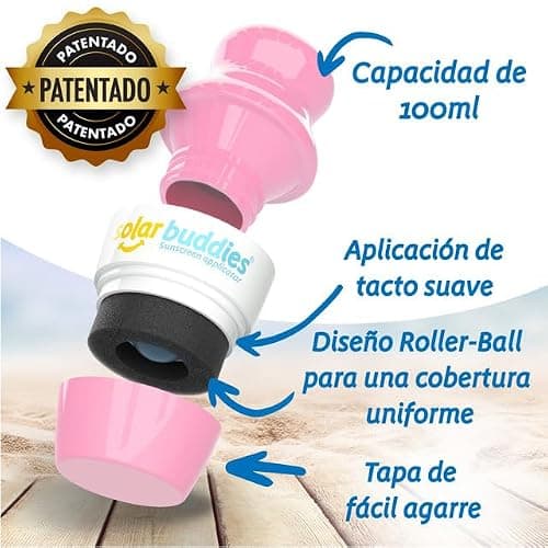 Solar Buddies Sunscreen Applicator - Full Blue & Pink Duo - BPA-Free Refillable Roll on Sponge Sunscreen,Suncream & Lotion Applicator For Kids,Adults & Families-Holds 3.4fl oz,Perfect Size for Travel — view 2