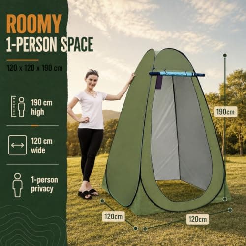Shower Privacy Toilet Tent Beach Portable Changing Dressing Camping Pop Up tents Room Sun Sunshade Baby Outdoor Backpack Shelter Canopy (GREEN) — view 2