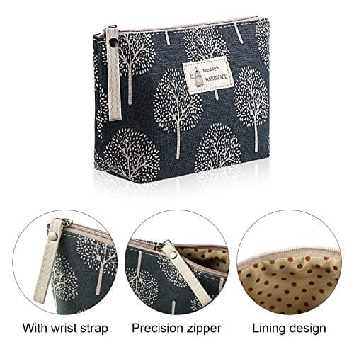 BOAO 4 Pcs Canvas Cosmetic Pouches for Purse Makeup Bags Set — view 3