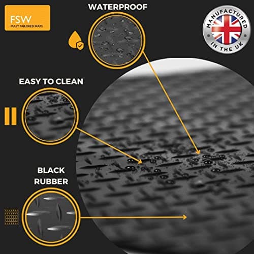 FSW Car Mats Fits Lexus ES 2019-Onwards, 3mm Rubber, Black, 4 Piece — view 5