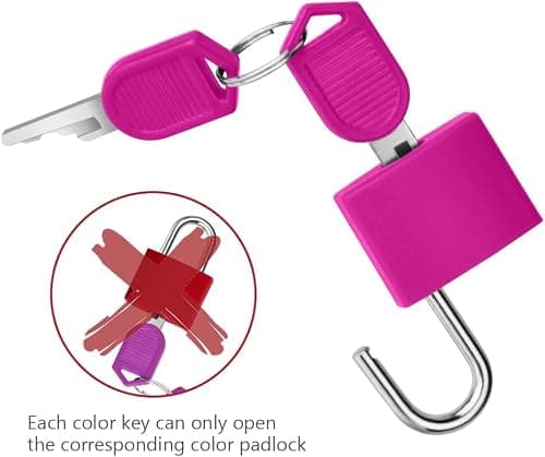 Flintronic 4Pack Suitcase Lock with Key, Small Padlock Luggage Lock Travel Lock Backpack Lock, Color Metal Padlock with Key, Small Padlock for Travel Backpack Play Fitness — view 5