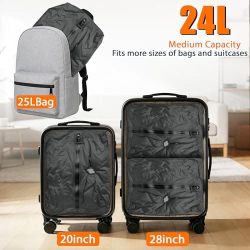 Lollanda Vacuum Bags for Travel IP67 Waterproof Reusable Compression Storage Space Saver Suitcase Backpack Organizer Lightweight Durable 210D Polyester TPU (GREY, 18L) — view 4