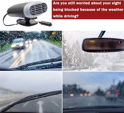 DSLIHA Car Heater 12v 150W Portable Car Heater for winter, Portable Auto Heater, Car Heater Fan with 2 in 1 Fast Heating/Cooling for Car Defroster Windshield Fast Defogger with Cigarette Lighter Plug — view 6