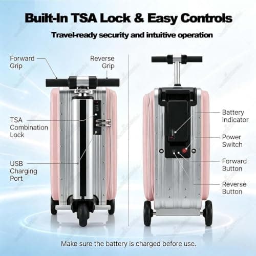 Portable Rideable Suitcases,Electric Rideable Suitcase 20l D-Black — view 3