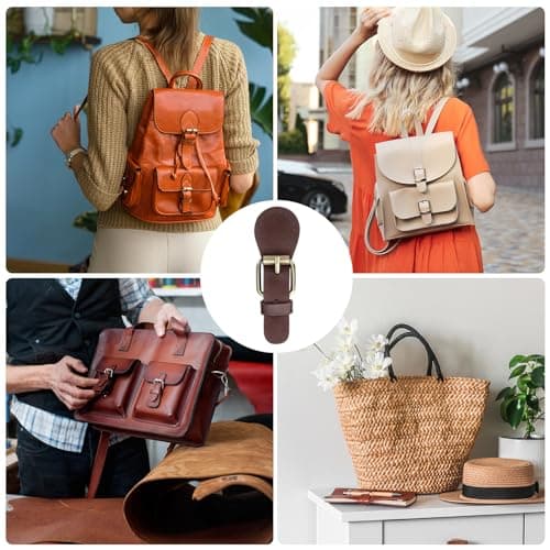 sourcing map 1 Pcs Leather Snap Buckles Snap Button Closure, Magnetic Snaps for Purses and Totes, Sew on Leather Closure Fasteners for Wallet Bags Making Supplies DIY Craft, Brown — view 6