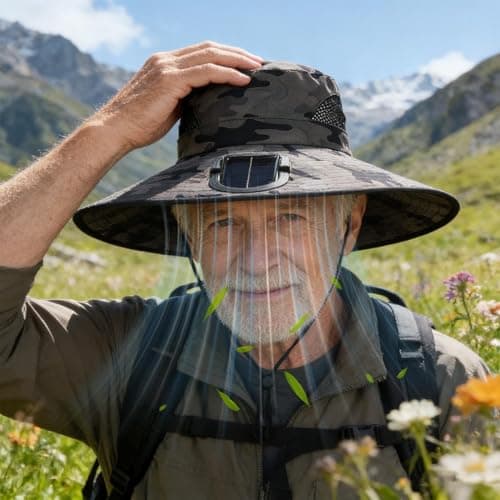 FanBucket Automatic Solar Motor, Wide Edge Ventilation Helmet, Thermal Relief Airflow , Breathable Polyester Mesh Layer | Travel Topper, Perfect for Tourists and Commuters — view 3