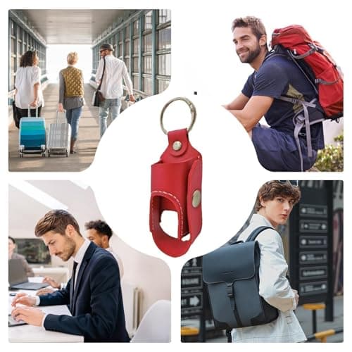 asthmas Inhaler Case Keychain - Shape Discrete & Secure Hygiene Carry, Portable Medical Pouch for Ventolin Salbutamol, Anti-Lost Quick-Release Clip, Soft-Touch PU Leather | Kids Adults — view 4