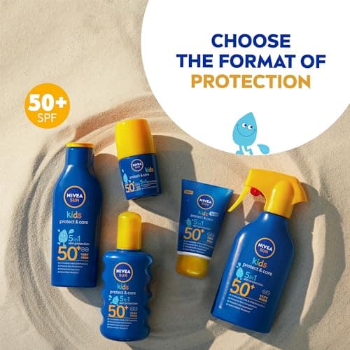 NIVEA Sun Kids Protect & Care SPF 50+ Roll On (50ml), Sunscreen with SPF 50, Roll-On Kids Sun Cream for Delicate Skin, Immediately Protects Against Sun Exposure — view 3