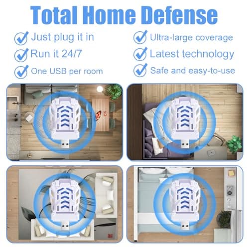 AOOWU USB Mosquito Repellent Plug In Mosquito Killer, 12 PCS Indoor Insect Repellent Plug In, Mosquito Killer, Portable Electric Mosquito Repeller, Summer Sleep Insect repellent — view 3