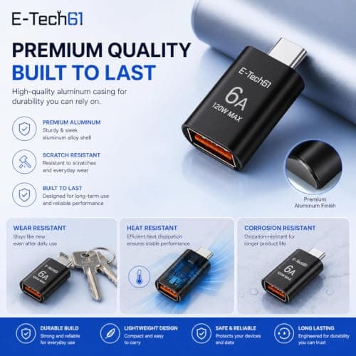 USB C to USB Adapter 3Pack,USBC Male to A Female 3.0 OTG MacBook Pro/Air Adapter,Type C Thunderbolt 4 3 Converter for Apple iPhone 17 17e 16,Mac,iPad,Microsoft Surface,Samsung Galaxy S26 (3x Orange) — view 2