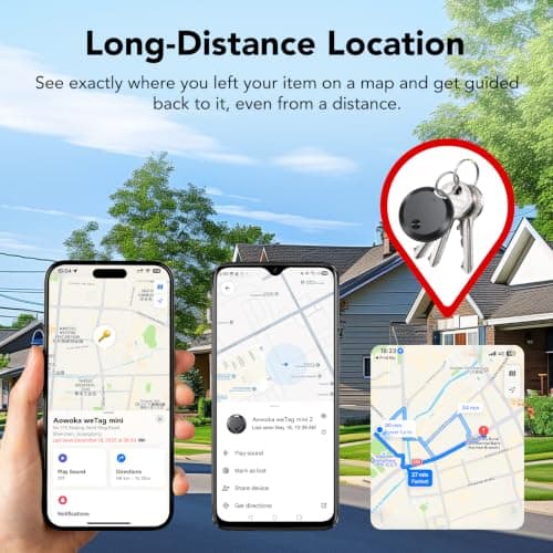 Air Tracker Tags Bluetooth Item Finder-4Pack，Compatible with Android(Find Hub) & iOS(Find My), Replaceable Battery, IP67 Waterproof, Suitable for Luggage, Bags, Wallets, Backpacks, Keys Tracking Tag — view 4