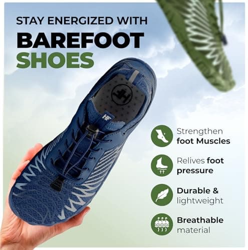 Hike Footwear HF Signature Healthy & Non-Slip Breathable Barefoot Shoes Flexible Lightweight Daily Wear Walking Shoes Unisex, Prussian Blue, 37.5/38 EU Weit — view 2