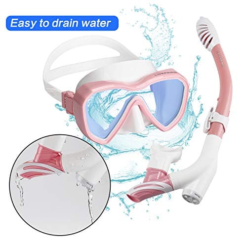 LUXPARD Snorkel Set Adults, Snorkel Mask and Dual Drain Valve Dry Snorkel — view 3