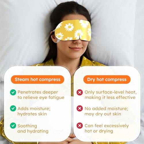 16 Pack Chamomile Steam Eye Mask for Dryness, Puffiness, Strain & Relaxation, Heated Eye Mask for Sleep & Travel, Self-Heating & Disposable Warm Compress, Travel Essentials, Relaxation Gifts for Women — view 5