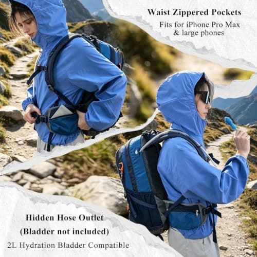 Hiking Backpack 35L,Waterproof Travel Rucksack with Shoe Compartment,Yellow — view 5