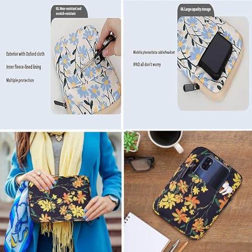 6-7 Inch Waterproof K-le-Sleeve Protective Pouch Black Orchid Pattern — view 6