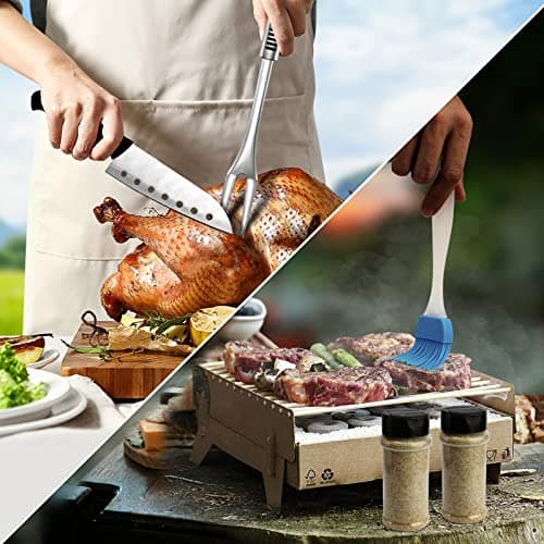Odoland Camping Cookware Utensils Travel Set, Camp Kitchen Utensil Organizer, Cutting Board, Kitchen Scissors, Slotted Tongs Seasoning Bottle and Case for Backpacking, Outdoor Black — view 5