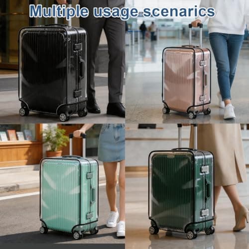 Fawley Clear PVC Suitcase Cover, Waterproof Suitcase Cover Protector Travel Luggage Covers with Reinforced Edge Dustproof and Scratchproof Suitable Protection Bag for Wheeled Trolley Case (28in) — view 6