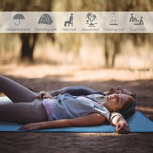 The Life Hacker Travel Mat Camping Beach Hiking Garden Blanket Large 2x2m XL Waterproof Sand Free Compact UK (Pink) — view 4