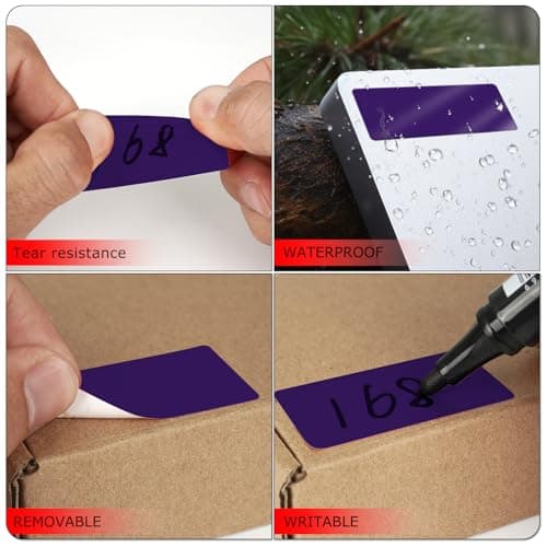 Meitaat Purple Rectangular Labels 50 x 25mm Blank Stickers Roll 500 Pcs — view 3