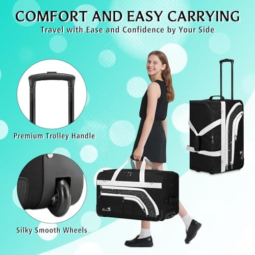 Dance Bag with Garment Rack, 23" Bling Dance Bag, Collapsible Dance Competition Bags with Stand for Shows, Livestreamers, Travel, Pink, Fashion (Gray-23" no Curtain) — view 5