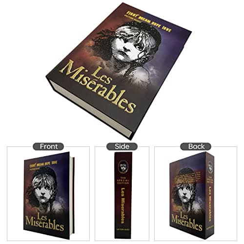 Real Paper Transfer Book Safe for Jewellery, and Hollow with Hidden Compartment, Key and Combination Lock (Les Miserables, Combination Lock) — view 2