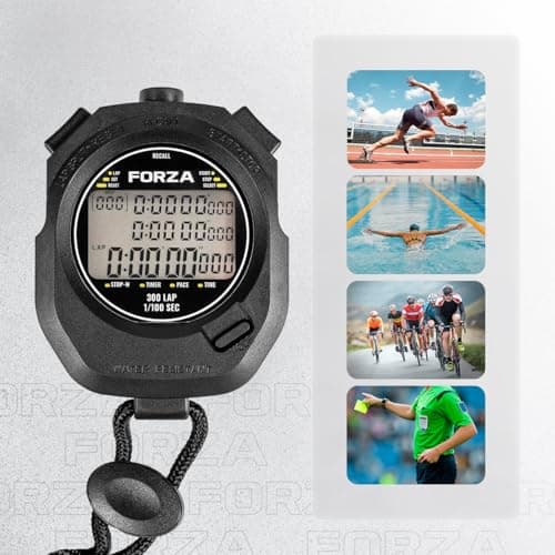 FORZA Stopwatch 300 | Professional Grade Stopwatch with 300-Lap Memory & Water-Resistant Casing - Battery & Lanyard Included (Pack of 1) — view 2