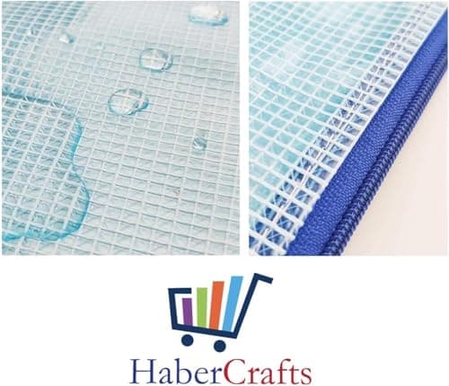 A5 Tuff Bag Zip Wallet Clear Plastic Wallets Zipped Pouch File Pencil Case Folder Water Resistant Reinforced Heavy Duty Mesh Bags (Fits A5-1 Pack) — view 6