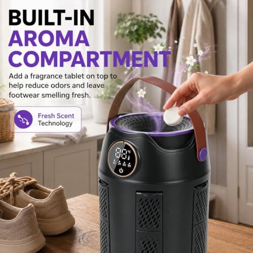 ANAUU 6 Arm Electric Boot Dryer for 3 Pairs of Shoes, Foldable Shoe Dryer with UV Technology, 3/6/9H Timer & 48°C Warm Air, Boot Warmer for Ski Boots, Football Boots, Gloves, Socks and Hats — view 5