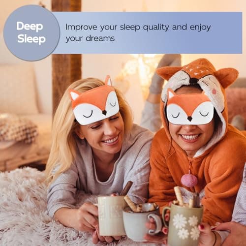 Mezeic Sleep Eye Mask, Cartoon Dinosaur Eye Mask Soft Plush Eye Mask for Sleeping Travel Blockout Sleeping Masks Eye Cover Novelty Cute Animal Eyeshade (Orange Dinosaur) — view 2