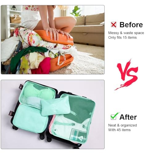 OSDUE Packing Cubes for Suitcase, 8PCS Thickening Travel Organiser Packing Bags Lightweight Travel Accessories Organizers Essentials Clothes Shoes Cosmetics Toiletries Storage Bags — view 5
