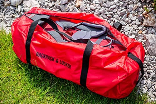 Backpack Locker - flight travel backpack/rucksack/bag transit cover - lockable (padlock included) duffel bag (Red, 45-55 Litres) — view 3