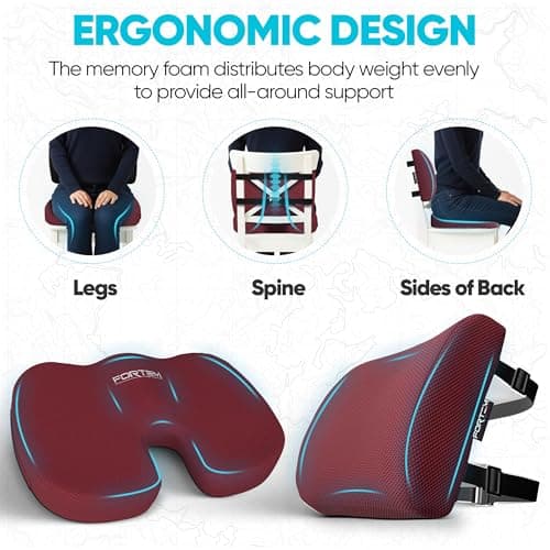 FORTEM Seat Cushion & Lumbar Support for Office Chair, Car Seat Cushions — view 6