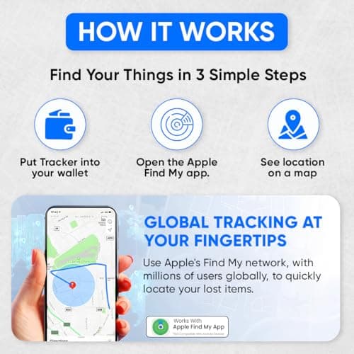 ReFind Wallet Tracker Card (IOS Only) - Rechargeable Wallet Tracker AirTag Alternative for Bags, Luggage, Suitcases and Purses. Slim and Durable GPS tracker Compatible with Apple Find My App — view 3