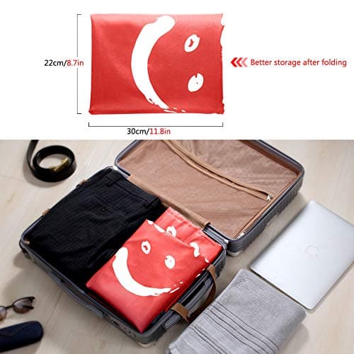 IHOMAGIC Laundry Bag Large Foldable Laundry Bag Washable Storage Bag with Nylon Rope Lightweight Portable Bag for Dirty Clothes Blanket 100L in Bedrooms, Hotels, Dorms, Travel, Orange — view 5