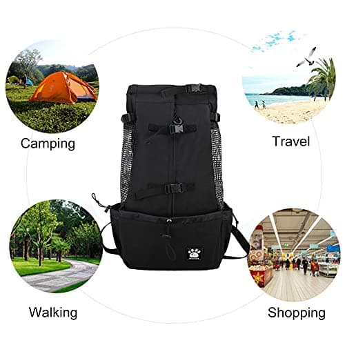 Dog Carrier Bag with Drawstring Head Out Design Ventilated Pet Backpack — view 6