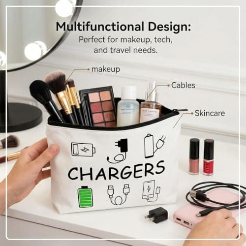 Autotide Travel Cable Organizer Bag, Charger Bag for Electronics Accessories, Portable Tech Pouch for Chargers, Cords, Power Bank, Compact Gadget Storage for Business Trip, Flight, Daily Use — view 4