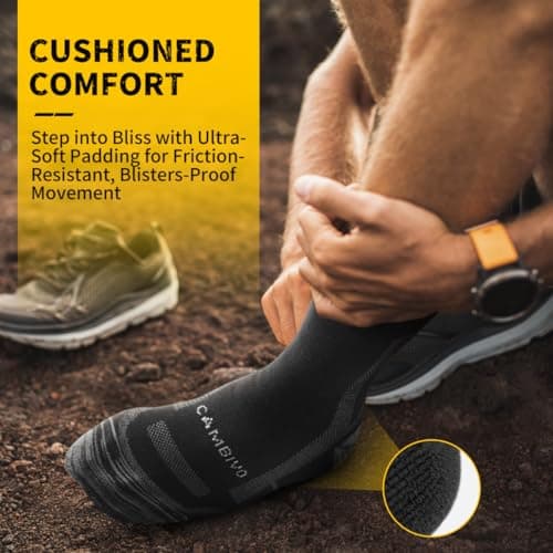 CAMBIVO Merino Wool Hiking Socks, Anti Blister Fit Walking Socks, 3 Pairs — view 6