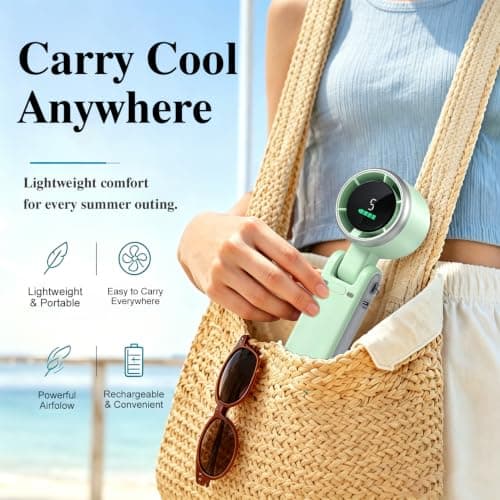 Fenxyo Portable Handheld Turbo Fan, 3-in-1 4000mAh Rechargeable Hand Fan — view 3