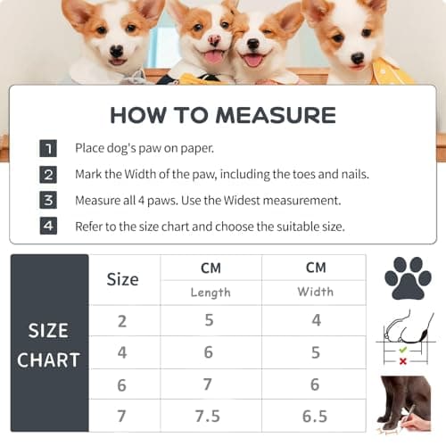 4 Pcs Non-Slip Waterproof Dog Boots | Soft Paw Protectors for Indoor, Outdoor | Small/Medium/Large Sizes (Black, 4) — view 4