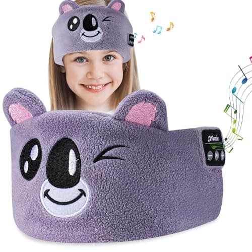 Bluetooth Sleep Mask, CestMall Sleep Eye Mask with Wireless Headphones Blackout Sleep Headphones Headband Music Sleeping Bluetooth Headband Birthday X-mas Gift for Children Boy Girl Travel Nap (Grey)