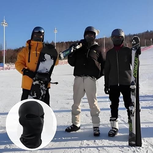 Yiqicomle Balaclava Face Cover, 2 Hole Full Face Black Ski Mask for Men Women - Soft Breathable Windproof UV Protection for Motorcycle Skiing Cycling Outdoor Activities, 2pcs — view 6