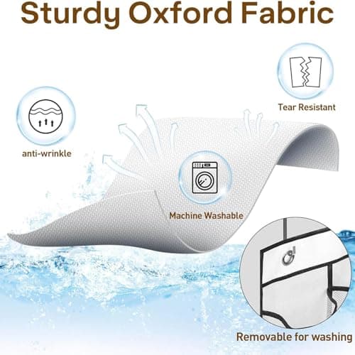 SOPSTUO Hanging Shoe Storage, Over Door Shoe Storage, Door Shoe Rack, 24 Breathable Mesh Huge Pockets, Shoe Hanging Storage Bag with 4 Metal Hooks for Various Doors (Modell B) — view 6