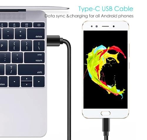 TWICK- USB C to USB A Charging Cable 1 Metre (80-100 cm) Fast Charge & Data Sync Cord | Durable Nylon Braided USB Type-C Cable for Samsung, Pixel, iPad, Android Phones, Tablets, Power Banks & More — view 3